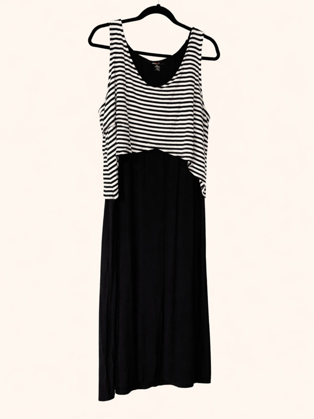 Style & Co Black & White Striped Layered Tank Dress XL
